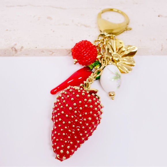 Gold and Red Charm Keychain - Picture 8 of 8